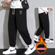 東方駱駝（EASTERN CAMEL）休閑褲男士寬松大碼褲子男褲春季款加肥加大2025新款運動(dòng)衛褲男款 2305黑色(加絨款) 8XL