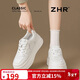 ZHR厚底小白鞋女鞋秋冬增高時(shí)尚休閑鞋女松糕鞋運動(dòng)板鞋 ID58米色37