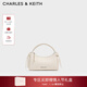 CHARLES&KEITH26春新品蝴蝶結多巴胺手提斜挎小方包情人節禮物CK2-30160255 Cream奶白色 S