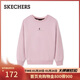 斯凱奇（Skechers）新年禮物女士冬季加絨套頭衛衣新品寬松簡(jiǎn)約長(cháng)袖T恤衫L425W011