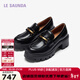 萊爾斯丹2025百搭厚底真皮學(xué)院風(fēng)復古樂(lè )福單鞋女6T72501 松露黑色-BKL 38