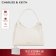 CHARLES&KEITH26春新品柔軟蝴蝶結單肩托特包斜挎包情人節禮物CK2-40160249 Cream奶白色 M