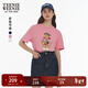 Teenie Weenie小熊T恤2025夏季學(xué)院風(fēng)活力印花上衣寬松短袖女 粉色 M