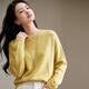 【京東直采】100%羊毛圓領(lǐng)純色寬松針織衫女2026新款套頭毛衣 依云黃 M 體重【105-120】