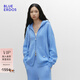 BLUE ERDOS針織衫 25秋冬新品羊毛羊絨混紡雙拉鏈帶帽針織開(kāi)衫女B256A1012 活力藍 S (160)