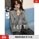 ELLE【暮色暖絨】90白鴨絨衛衣羽絨馬甲兩件套女2025冬季新款套裝 中灰 S