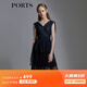 PORTS寶姿春夏新品女裝V-領(lǐng)無(wú)袖中長(cháng)連衣裙SM8D059MLN001 黑色 M (6)