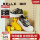 百麗（Belle）SMILEY聯(lián)名流浪玩家涂鴉帆布鞋女商場(chǎng)款高幫休閑鞋3ZJC4CM5 黑色 38 (240mm)