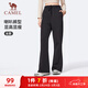 駱駝（CAMEL）運動(dòng)褲女休閑透氣微喇修身針織衛褲子 J25CAVL6016 幻影黑 L