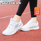 Skechers斯凱奇女鞋運動(dòng)鞋網(wǎng)面透氣休閑輕便緩震跑步鞋 白色【偏小半碼】 37