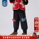 年衣兒童長(cháng)褲男女童秋冬新款國風(fēng)加絨衛褲寶寶運動(dòng)燈籠利馬出發(fā)拜年服 河豚黑-加絨款 適穿溫度-5-10度 120