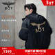 BOY LONDON【黃金法則】黑短款羽絨服情侶可脫卸帽外套90絨N28910 黑色N28910 全新升級 M