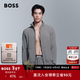 雨果博斯BOSS男士刺繡徽標裝飾棉質(zhì)拉鏈休閑夾克 210-棕色 XL
