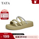 他她（TATA）厚底拖鞋女外穿軟底舒適涼拖女百搭秋季新款WNS01BT3 綠/銀 37