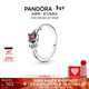潘多拉（PANDORA）迪士尼系列美女與野獸玫瑰戒指紅色花枝童話(huà)時(shí)尚生日禮物送女友 玫瑰戒指 56mm—16號圈口