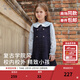 戴維貝拉（DAVE＆BELLA）中大童連衣裙春裝新款小香風(fēng)女童假兩件裙子學(xué)院風(fēng)兒童公主裙 復古藍【現貨】 130 cm（建議身高120-130cm）
