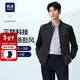 HLA海瀾之家?jiàn)A克男輕商務(wù)經(jīng)典三防印花棒球領(lǐng)外套男秋新年