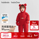 巴拉巴拉balaOne嬰兒連體衣寶寶羽絨服冬裝2025新款外出抱衣爬服 紅色小熊-白鴨絨 90 cm-充絨量101g
