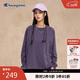 Champion冠軍長(cháng)袖T恤女新款插肩袖純色休閑打底衫基礎款 紫灰色 M