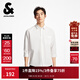 杰克·瓊斯（JACK&JONES）男裝夏季新款純棉商務(wù)休閑通勤常規翻領(lǐng)七分袖襯衫225231006 A06雪白色 常規 M