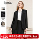 百圖betu女裝春季新款西裝氣質(zhì)小西服外套學(xué)院風(fēng)通勤西服2401T37 黑色 L