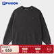 FILA FUSION斐樂(lè )潮牌男子編織衫2025冬新款休閑寬松純棉套頭毛衣 正黑色-BK L 175/96A/L