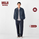 MUJI 男式 不易沾水 拉鏈夾克衫 男士外套男裝26年春季新品 AD0ZBA6S 炭灰色 M (170/92A)