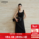 艾諾絲雅詩(shī)【商場(chǎng)同款】春秋季新品百搭純色中長(cháng)款簡(jiǎn)約背心連衣裙40719616 黑色 M