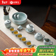 金鑲玉茶具套裝功夫泡茶壺仿宋汝窯開(kāi)片可養送禮盒家用辦公室高端 知簡(jiǎn)