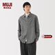 MUJI男式 法蘭絨長(cháng)袖襯衫男士襯衣25年冬季空調衫男裝純棉 灰色 L （175/100A）
