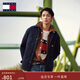 TOMMY JEANS25新款秋冬男裝工裝口袋寬松棉服/情侶寬松菱格翻領(lǐng)襯衫夾克