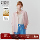 Teenie Weenie小熊女裝襯衫夏季松弛老錢(qián)氣質(zhì)亞麻白色長(cháng)袖襯衣 粉色 M
