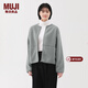 MUJI女式 長(cháng)毛抓絨 夾克 女短外套 25年冬季 搖粒絨女裝 BB2T9C5A 淺藍色 M (160/84A)
