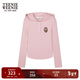 Teenie Weenie小熊女裝連帽長(cháng)袖T恤冬季半開(kāi)襟休閑學(xué)院時(shí)尚上衣 粉色 S (160)