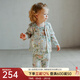 OAK FAMILY寶寶家居服套裝2025春季長(cháng)袖兒童棉睡衣透氣舒爽女孩衣服三件套 花園派對Ⅱ 100 cm