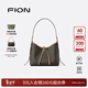 菲安妮（FION）經(jīng)典印花托特包女單肩斜挎包hobo包大容量手提包情人節禮物 啡/茶【中款】