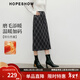 紅袖（hopeshow）撞色格紋半身裙2025冬季新款女裝復古風(fēng)氣質(zhì)百搭顯瘦輕熟直筒裙 藏青格915（預售15天內發(fā)貨） M