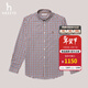 哈吉斯（HAZZYS）男裝 春秋款格子襯衣商務(wù)休閑純棉長(cháng)袖襯衫男ASCZK1BCK13 橙色OR L (175/96A 48)