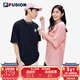 斐樂(lè )（FILA）FUSION潮牌情侶多彩短袖T恤新款男女短T時(shí)尚大logo短袖 A青春粉-PK L 175/96A 【寬松版型】