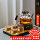 憶壺茶（YIHUTEA）玻璃煮茶壺2025新款電陶爐套裝家用多功能燒水養生壺大容量茶具 【煮茶7件套】透明壺+數顯木紋爐+4杯+茶盤(pán)