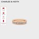 CHARLES&KEITH繽紛彩色水鉆設計感戒指生日禮物新年禮物送女友CK5-32120429 Rose Gold玫瑰金色 M