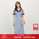 范思藍恩格紋miu系學(xué)院風(fēng)連衣裙2025夏季新款少女氣質(zhì)通勤2699 海鹽梔子藍 S