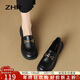 ZHR樂(lè )福鞋女2026春新款女鞋學(xué)院風(fēng)皮鞋女一腳蹬單鞋女兩穿AH352 黑38
