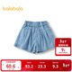 巴拉巴拉童裝兒童短褲女童牛仔褲2025夏季A字裙褲蝴蝶結抑菌208225110006