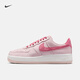 耐克空軍一號女子平底運動(dòng)鞋春新款膠底NIKE AIR FORCE 1 IO8755 600珍珠粉/牡丹紅/白 39