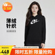 耐克（NIKE）女運動(dòng)服冬季連帽薄絨衛衣經(jīng)典舒適DQ5776-010 黑色 S