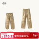 Q21風(fēng)殼傘褲兒童褲子男女童耐磨速干機能褲親子款春秋運動(dòng)長(cháng)褲 淺卡其 100 cm