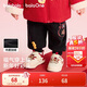 巴拉巴拉兒童加絨長(cháng)褲男女童春季紅色新年拜年服寬松束腳保暖褲