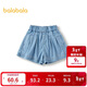巴拉巴拉童裝兒童短褲女童牛仔褲2025夏季A字裙褲蝴蝶結抑菌208225110006