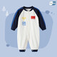 漢童嬰兒連體衣春秋純棉外穿爬服新生兒秋冬無(wú)骨打底睡衣兒童衣服哈衣 藍色 ＆無(wú)骨縫制 90cm
